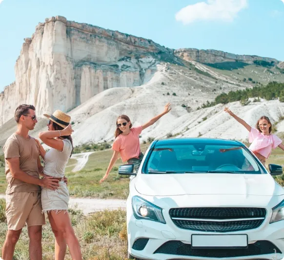 Family in a car