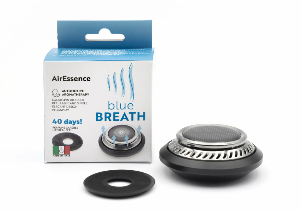 AirEssence – Diffuseur d’aromathérapie solaire pour voiture, capsules 100 % naturelles