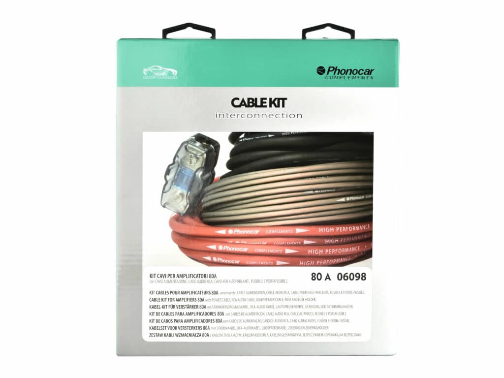 Complete Hi-Fi bedradingsset voor in de auto – Koper 100% – 50 A of 80 A